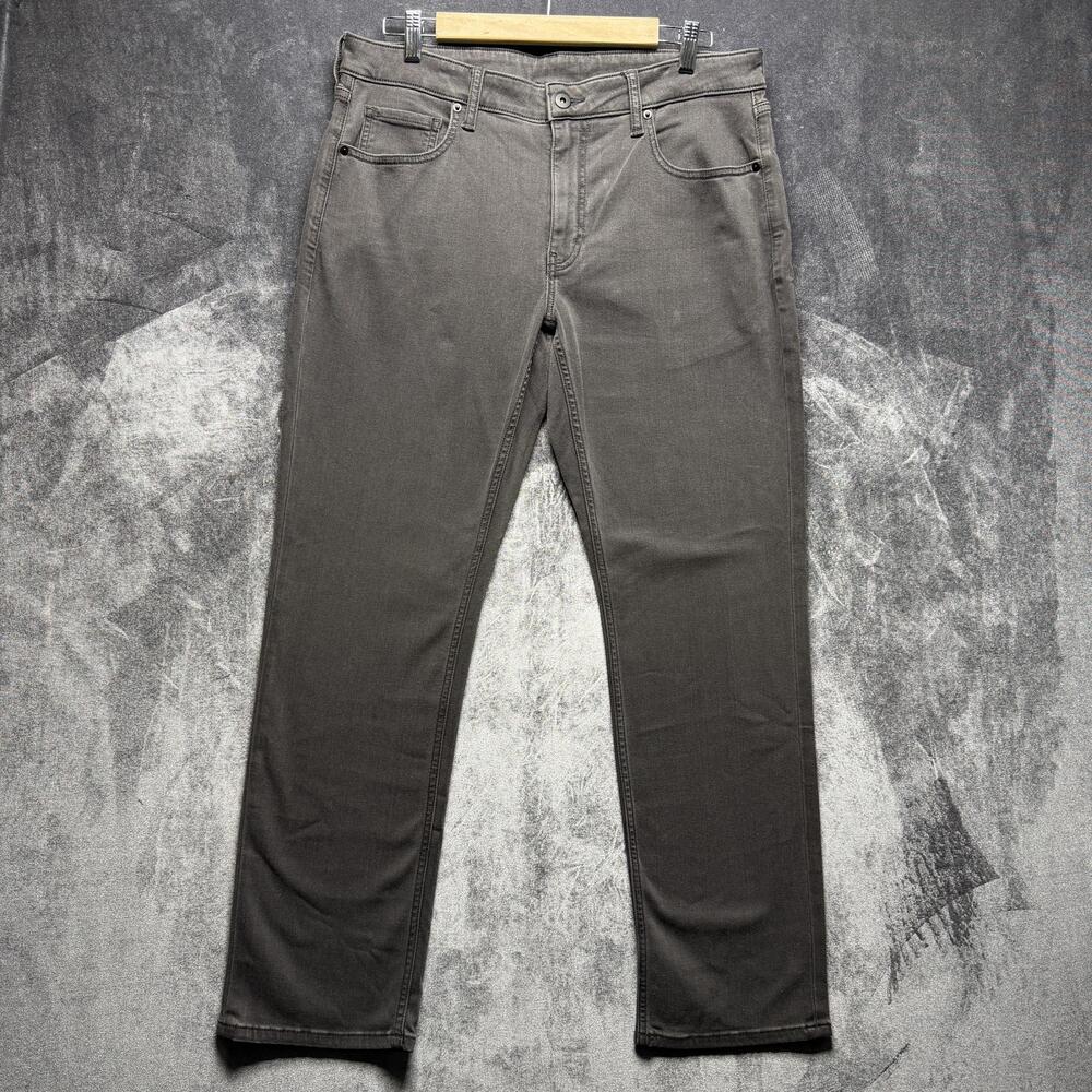 True Classic Jeans Mens 34x30 Gray Regular Straight Stretch Denim Casual Pants
